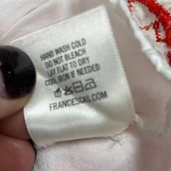 Miami Red & White Embroidered Peplum Top Size Small - Picture 7 of 7